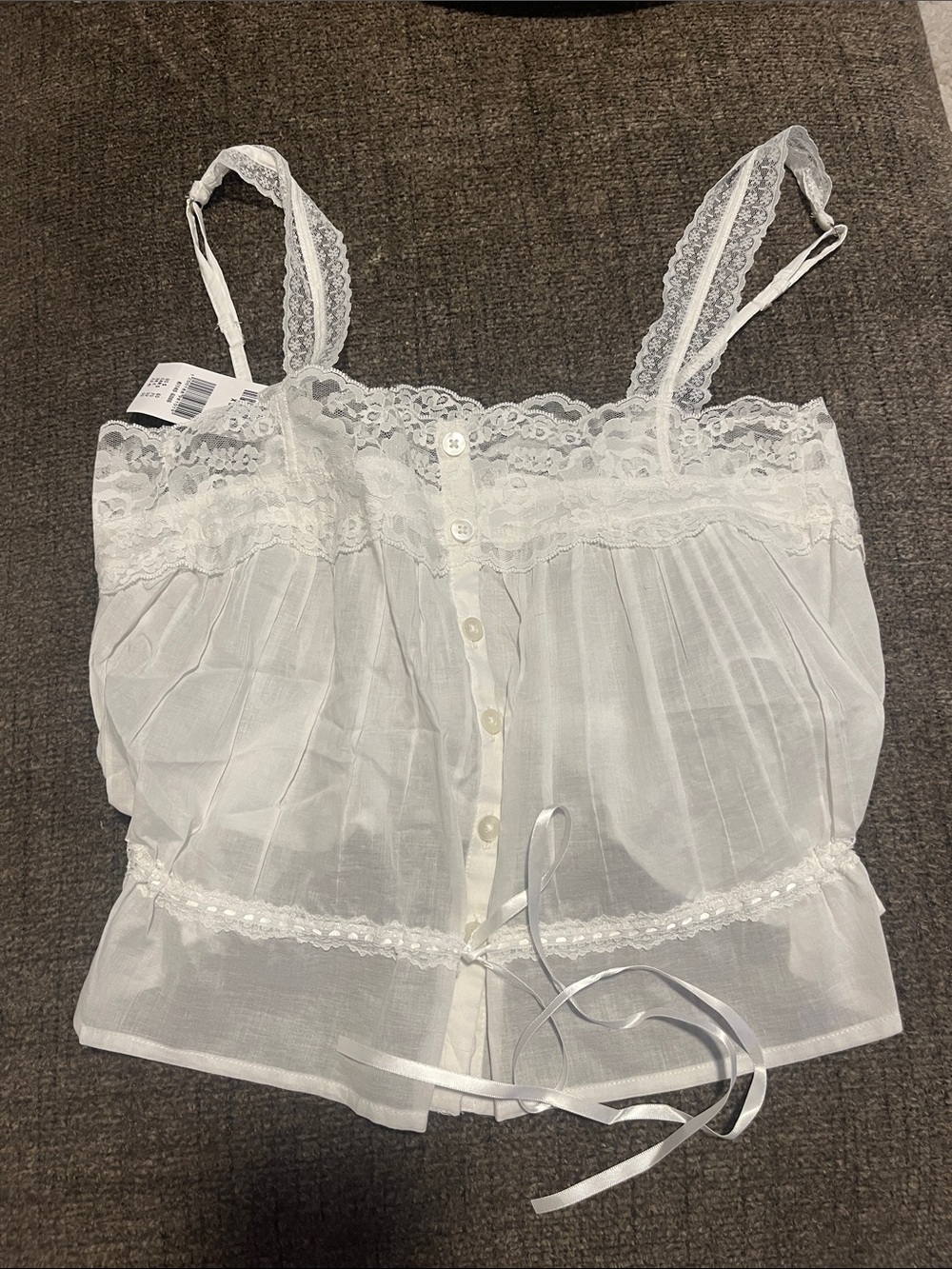 Abercrombie & Fitch White Lace Trim Cami